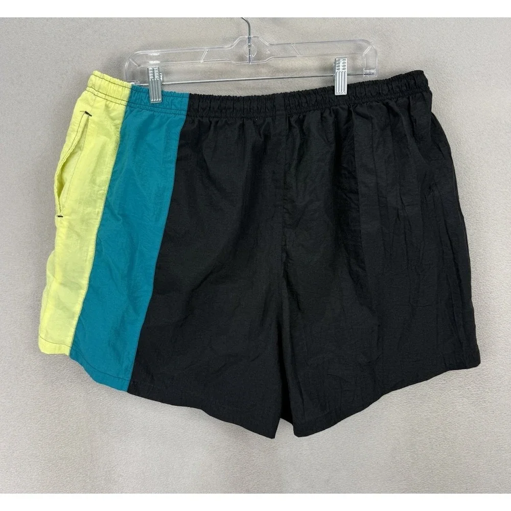 Vintage‎ McGregor Maximum Swim Trunks Mens 3X Black Nylon Colorblock Lined Beach